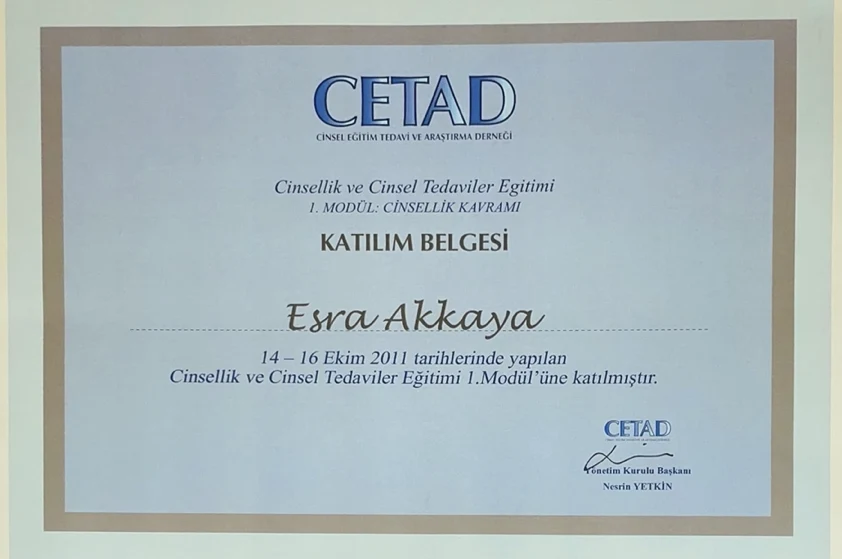 CETAD Cinsellik ve Cinsel Tedaviler Eğitimi — 1. Modül