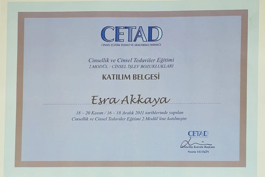 CETAD Cinsellik ve Cinsel Tedaviler Eğitimi — 2. Modül